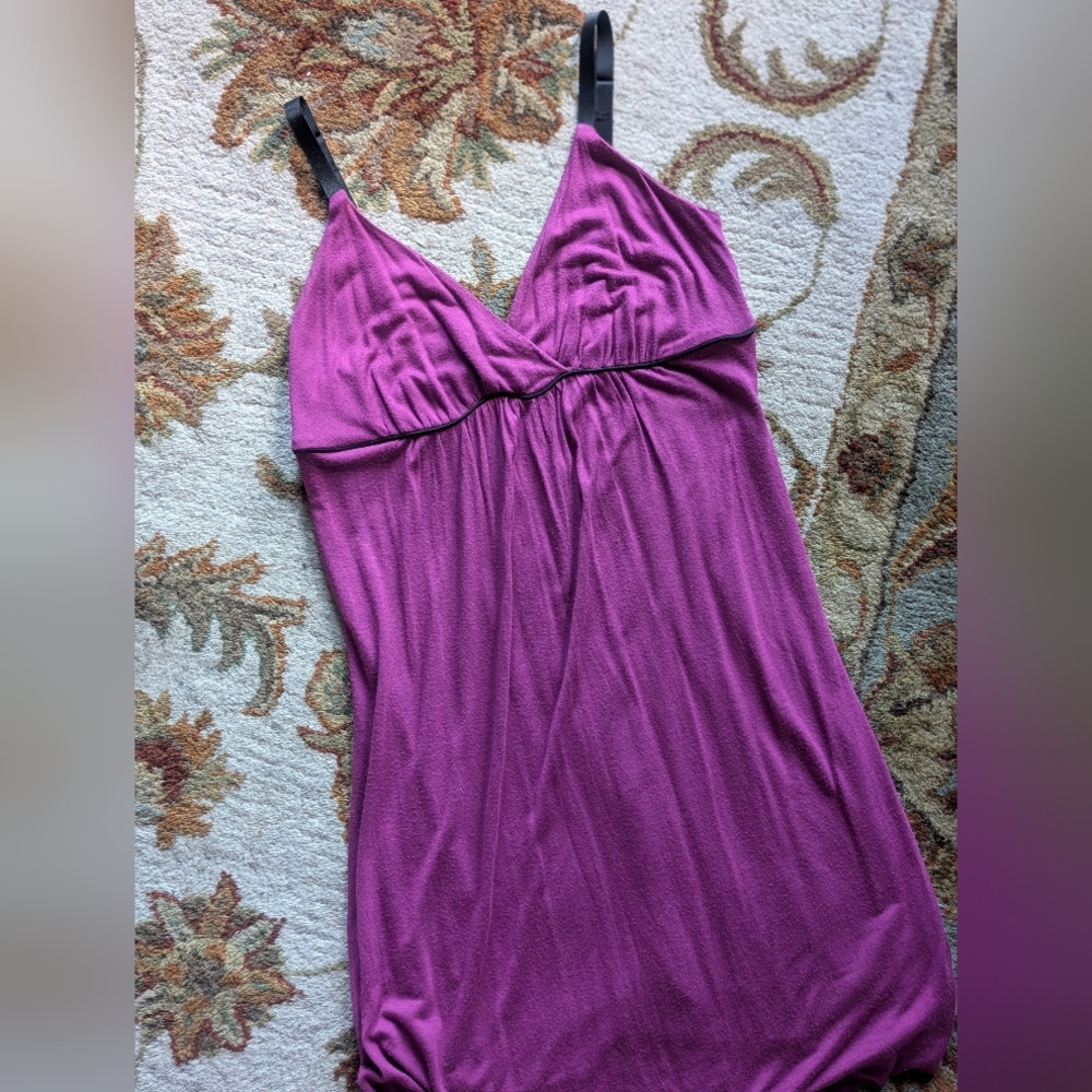 Matty M women's sexy fuschia dress with black adjustable straps